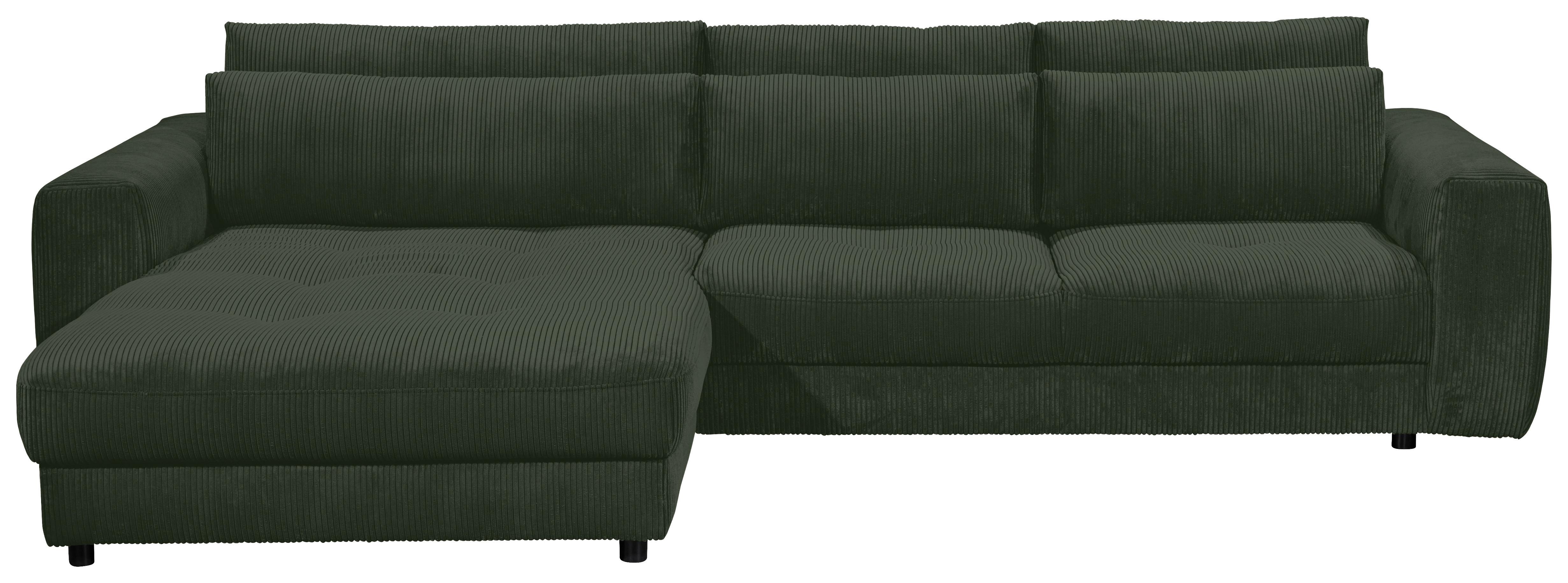 Ecksofa Barura 2S. URC Dunkelgrün S: 194/333 cm - Dunkelgrün/Schwarz, KONVENTIONELL, Holzwerkstoff/Textil (194/333cm) - MID.YOU
