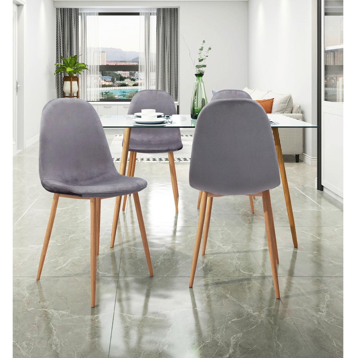 Stuhl-Set Monza Anthrazit/ Eiche Dekor B: 44cm 4--Teilig - Eichefarben/Anthrazit, Design, Textil/Metall (44/87/51cm) - MID.YOU