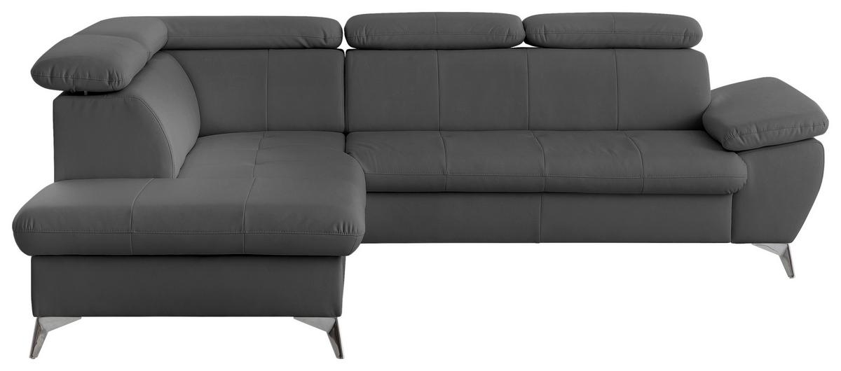 Ecksofa mit Schlaffunktion und Bettkasten Gisele Grau - Chromfarben/Grau, KONVENTIONELL, Textil (209/256cm) - Livetastic