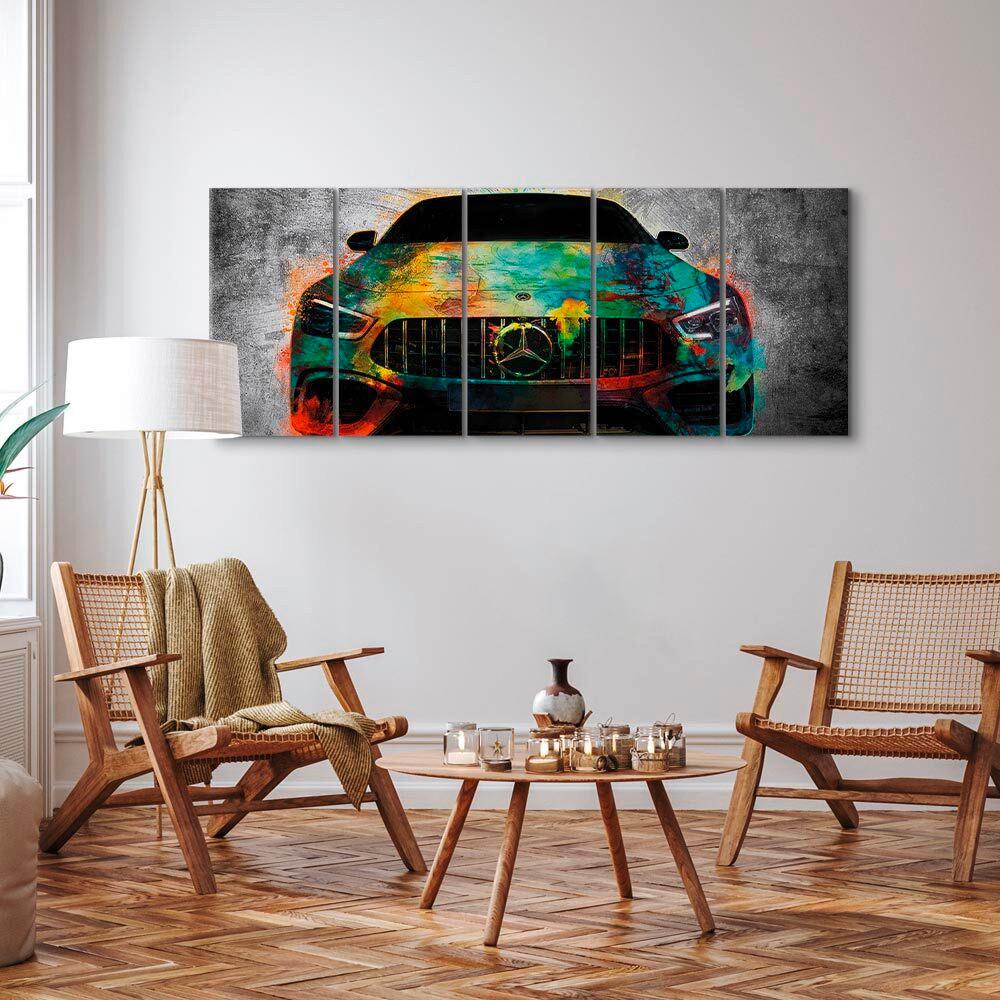 Leinwandbild On Start Multicolor B: 200 Cm - Multicolor, Basics, Holzwerkstoff/Textil (200/80/1.2cm) - artgeist