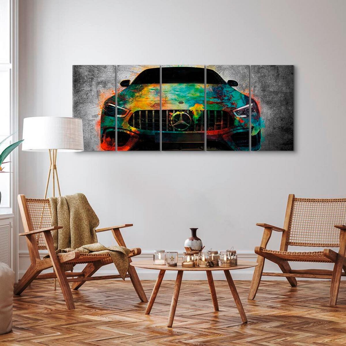 Leinwandbild On Start Multicolor B: 200 Cm - Multicolor, Basics, Holzwerkstoff/Textil (200/80/1.2cm) - artgeist