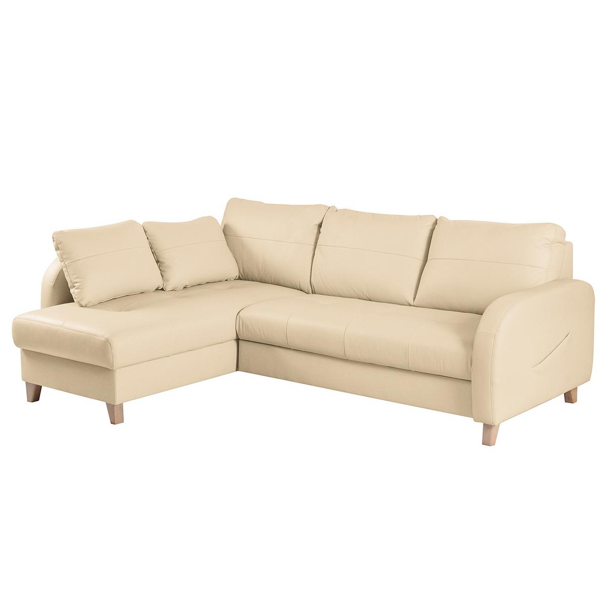 Ecksofa Compact Beige B: 168x227 Cm - Beige/Buchefarben, Design, Leder/Textil (168/227cm) - Livetastic
