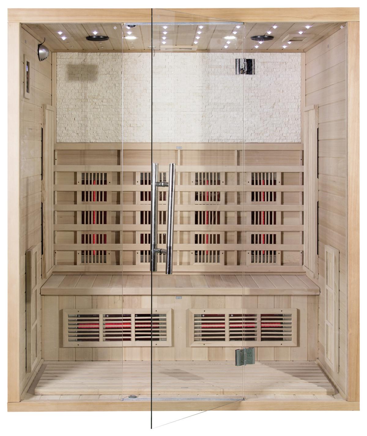 Infrarotkabine 4 Personen 175x200x120cm Bergen - Naturfarben, MODERN, Holz (175/200/120cm)