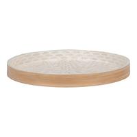 Serviertablett Tray Beige B: 40 cm - Beige, Design, Holz/Keramik (40/3.5/40cm)