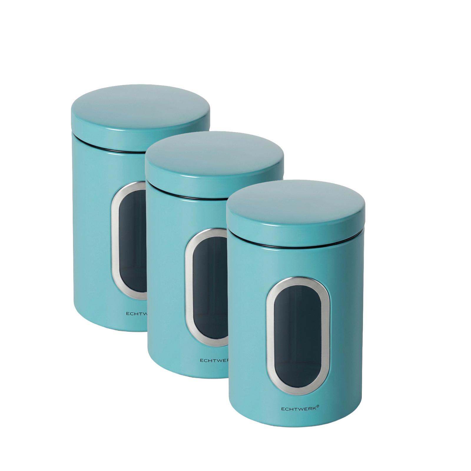 Ételtároló Készlet Vorratsdosen Set, Ew-Cs-1071-3 - világoskék/türkiz, Basics, fém (11/17.5cm) - Echtwerk
