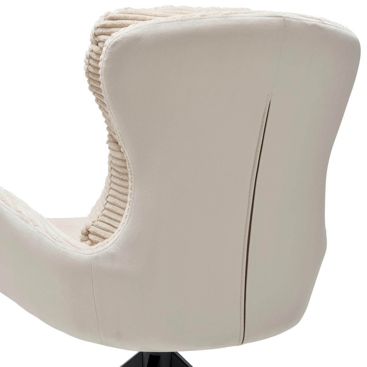 Armlehnstuhl Vanja - Beige/Schwarz, LIFESTYLE, Textil/Metall (58/88/68cm) - MID.YOU