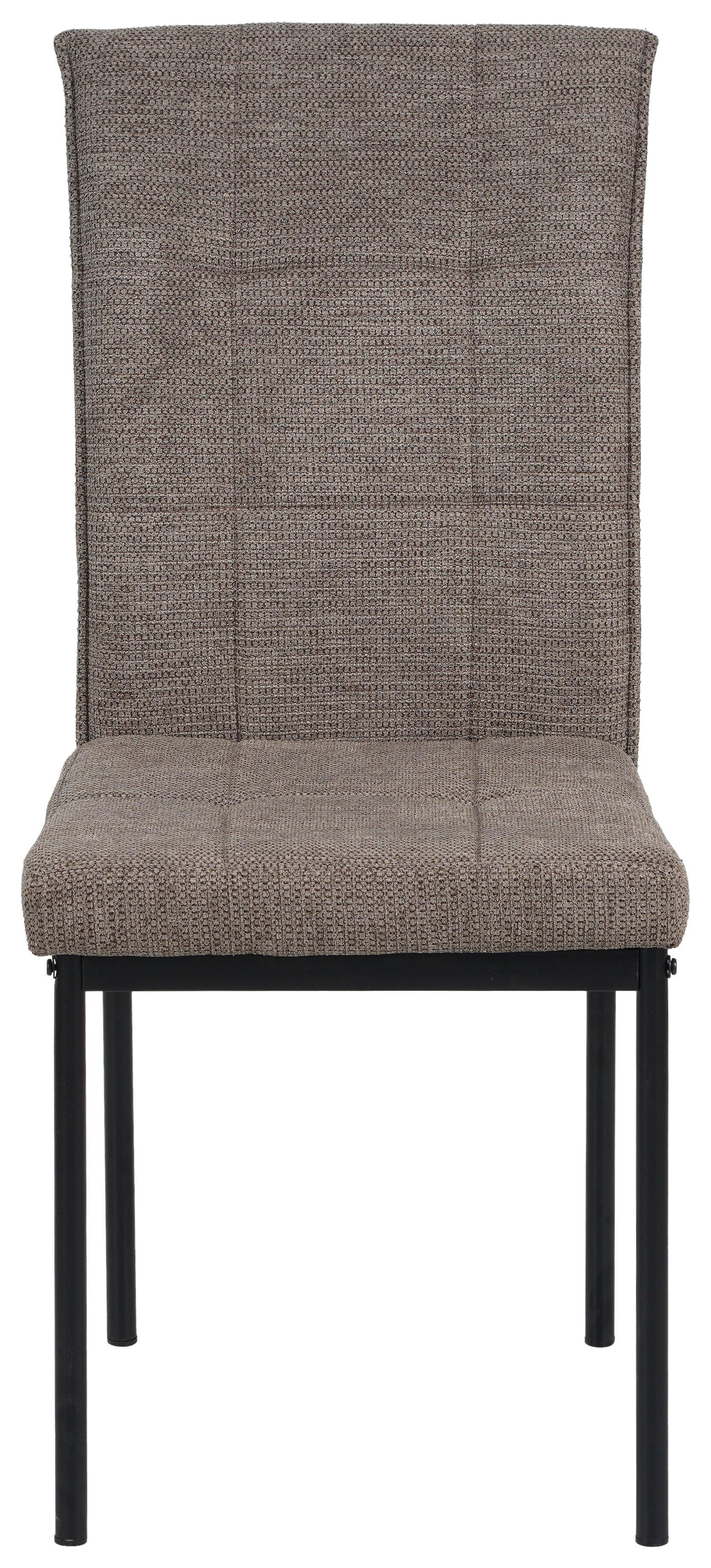 Vierfußstuhl Finn Webstoff Braun, B: 44 cm - Schwarz/Braun, KONVENTIONELL, Textil/Metall (44/96/61cm) - MID.YOU