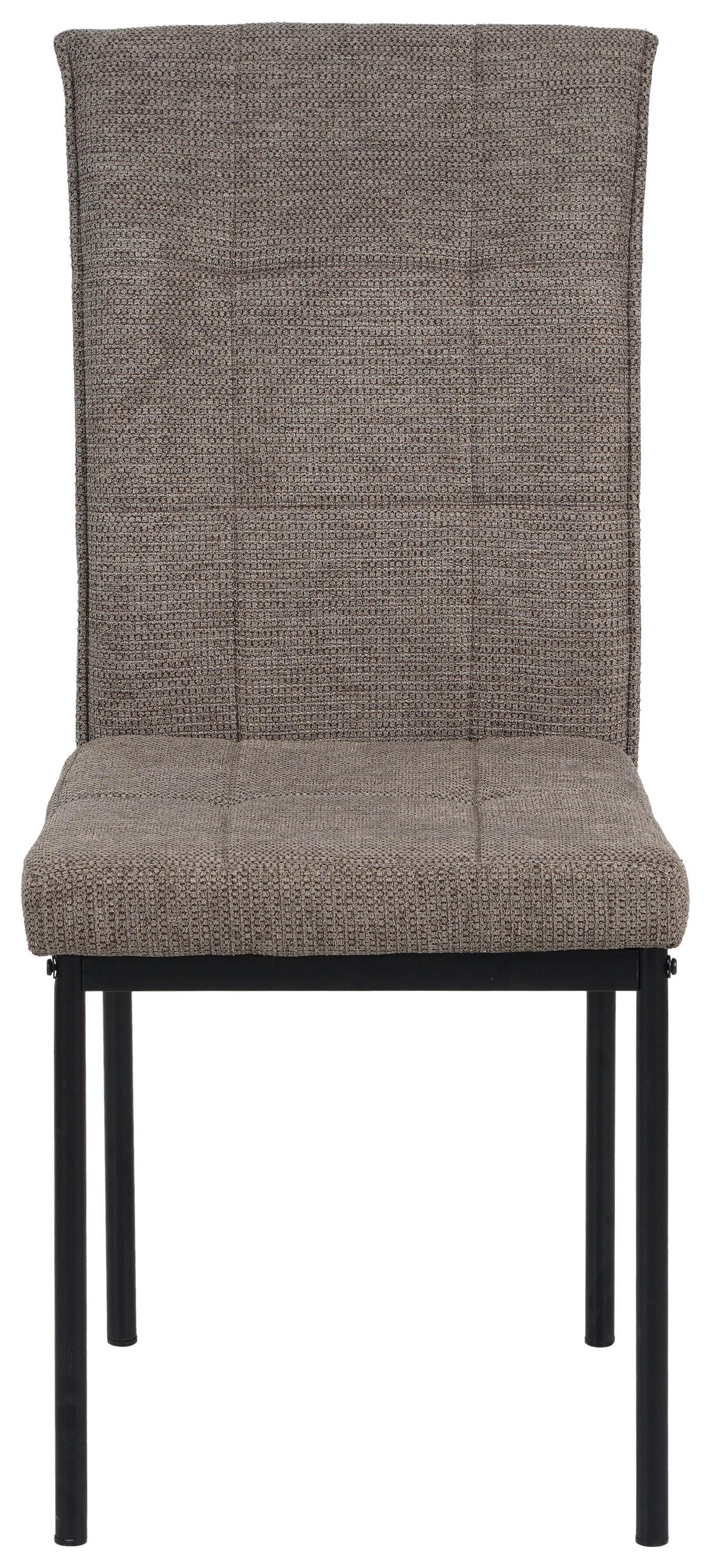Vierfußstuhl Finn Webstoff Braun, B: 44 cm - Schwarz/Braun, KONVENTIONELL, Textil/Metall (44/96/61cm) - MID.YOU