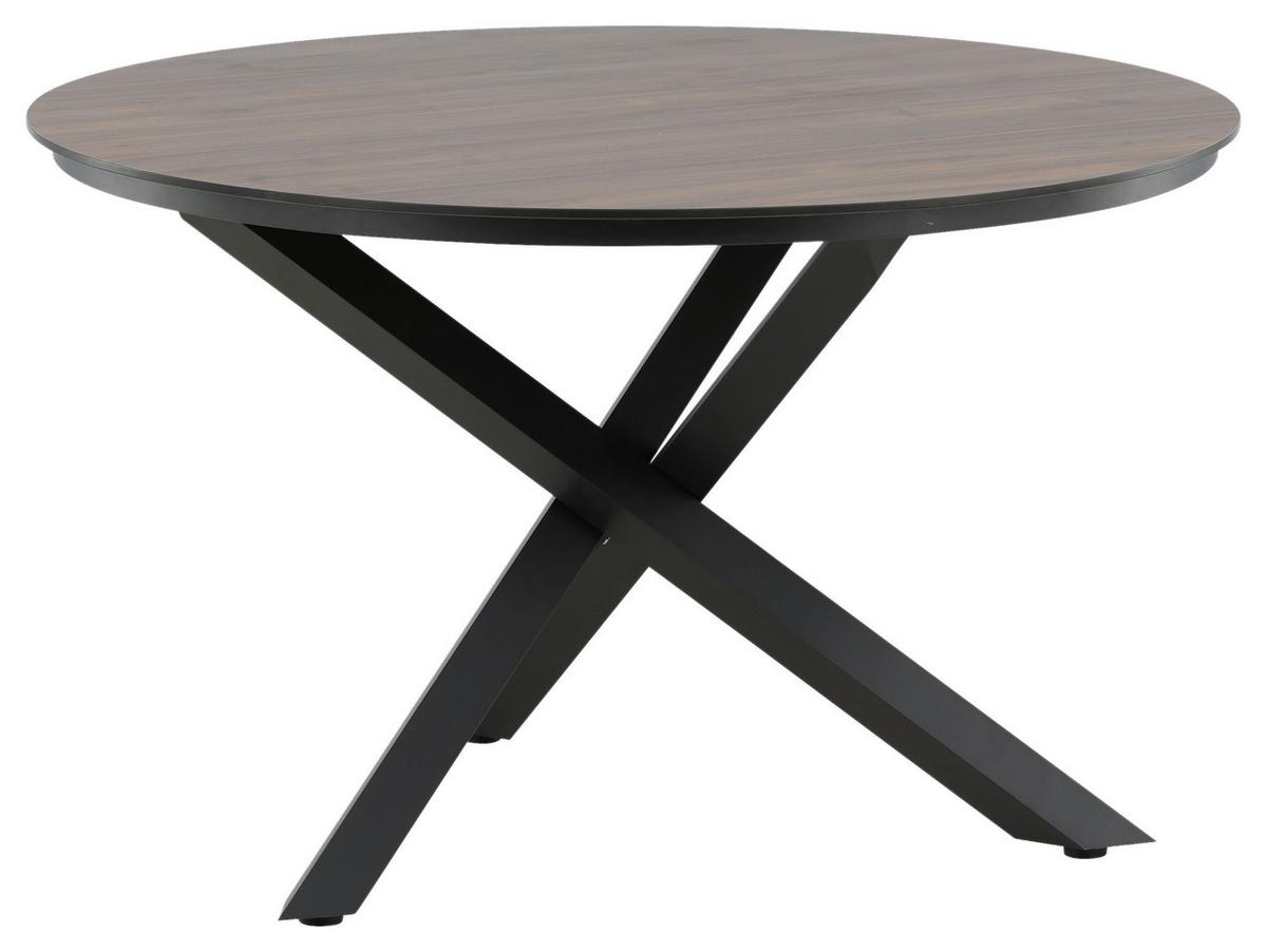 Gartentisch Llama - Schwarz/Braun, KONVENTIONELL, Kunststoff/Metall (120/120/75cm) - Gardenson