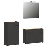 Badezimmer Forano Graphitfarben/Eichefarben - Eichefarben/Schwarz, MODERN, Holzwerkstoff (151cm) - Germania