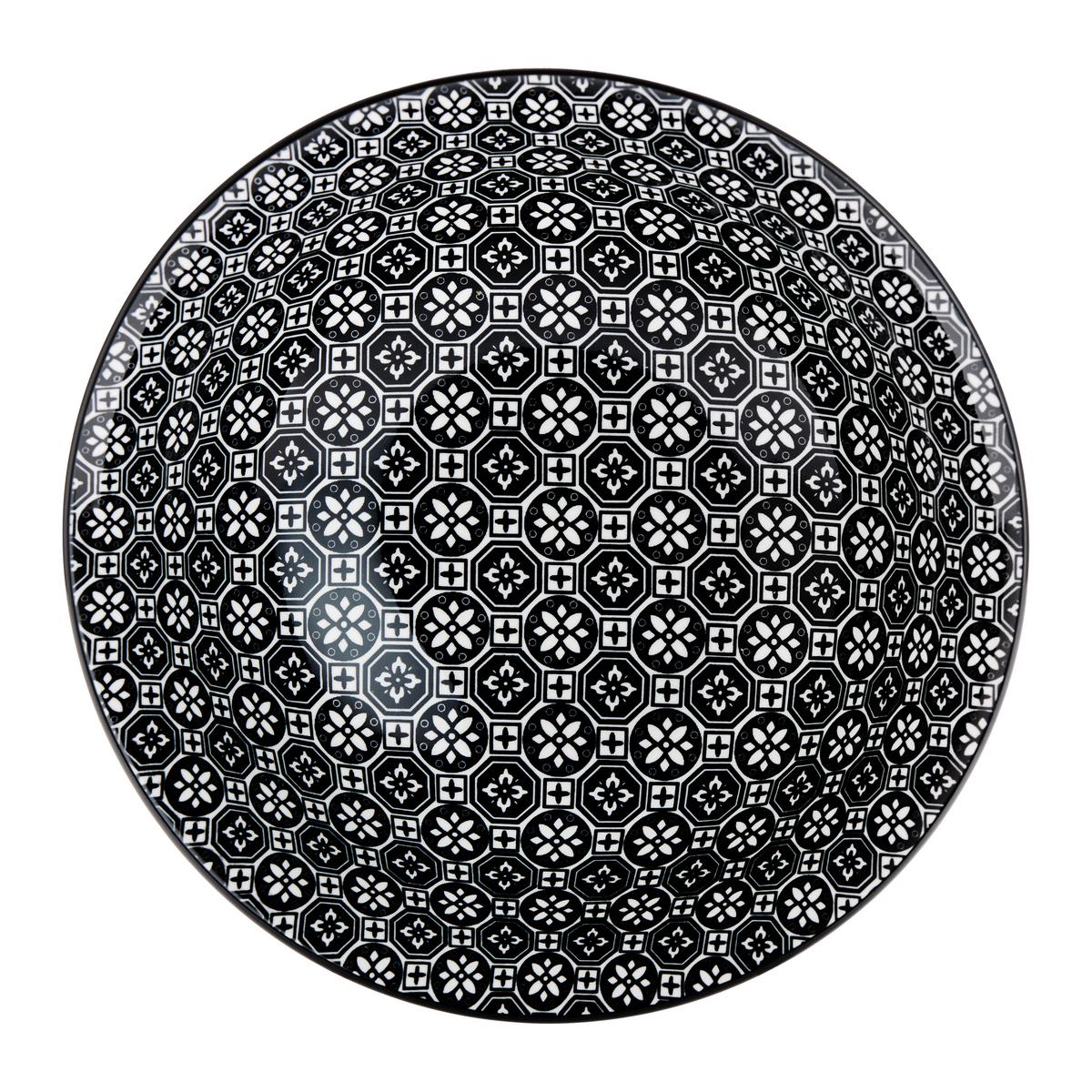Hlboký tanier SHIVA - čierna/biela, Lifestyle, keramika (21/7,8cm) - Mömax