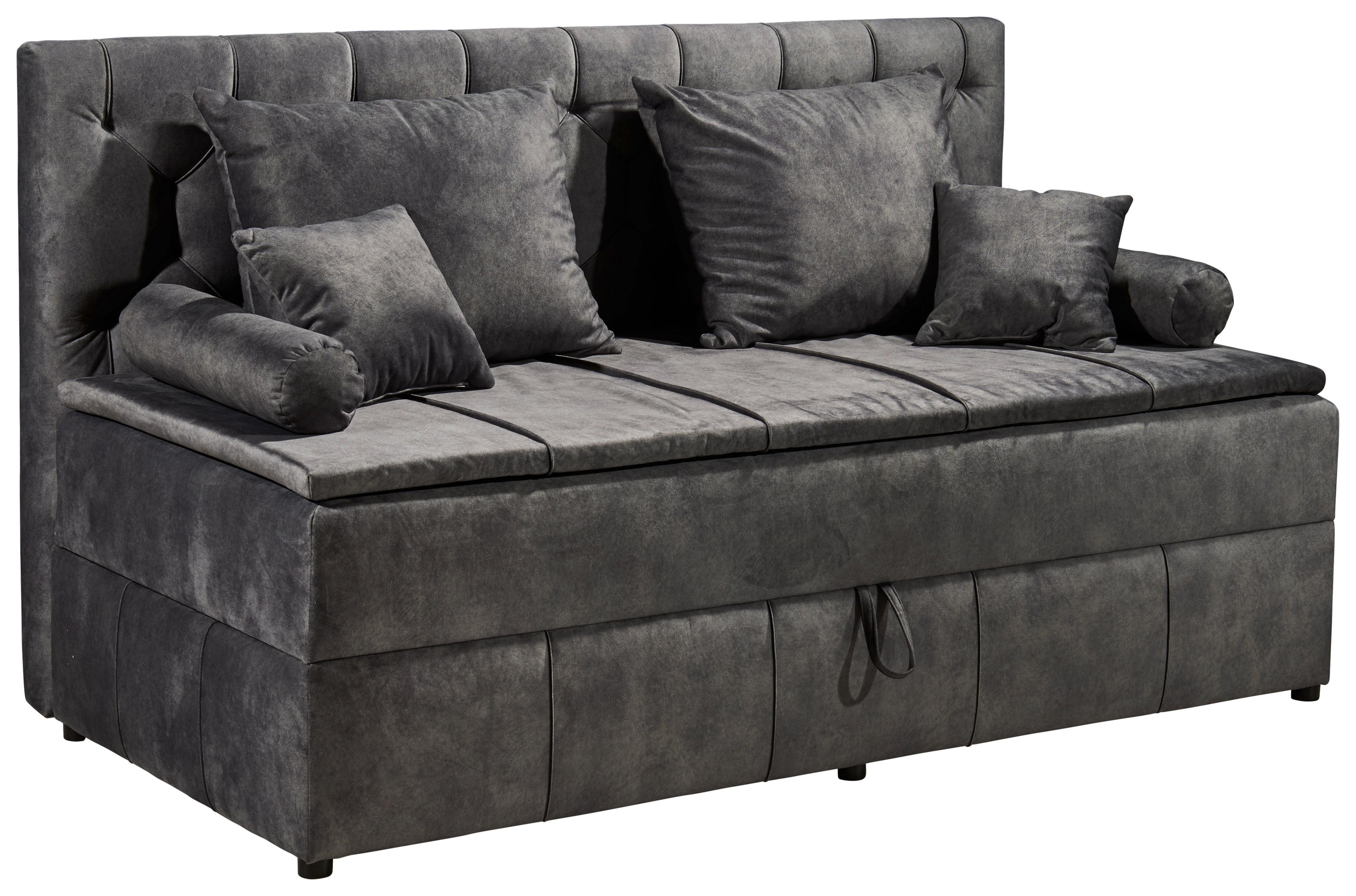 Kissenset Marco 2 6-tlg. Stoffbezug Anthrazit - Anthrazit, MODERN, Textil