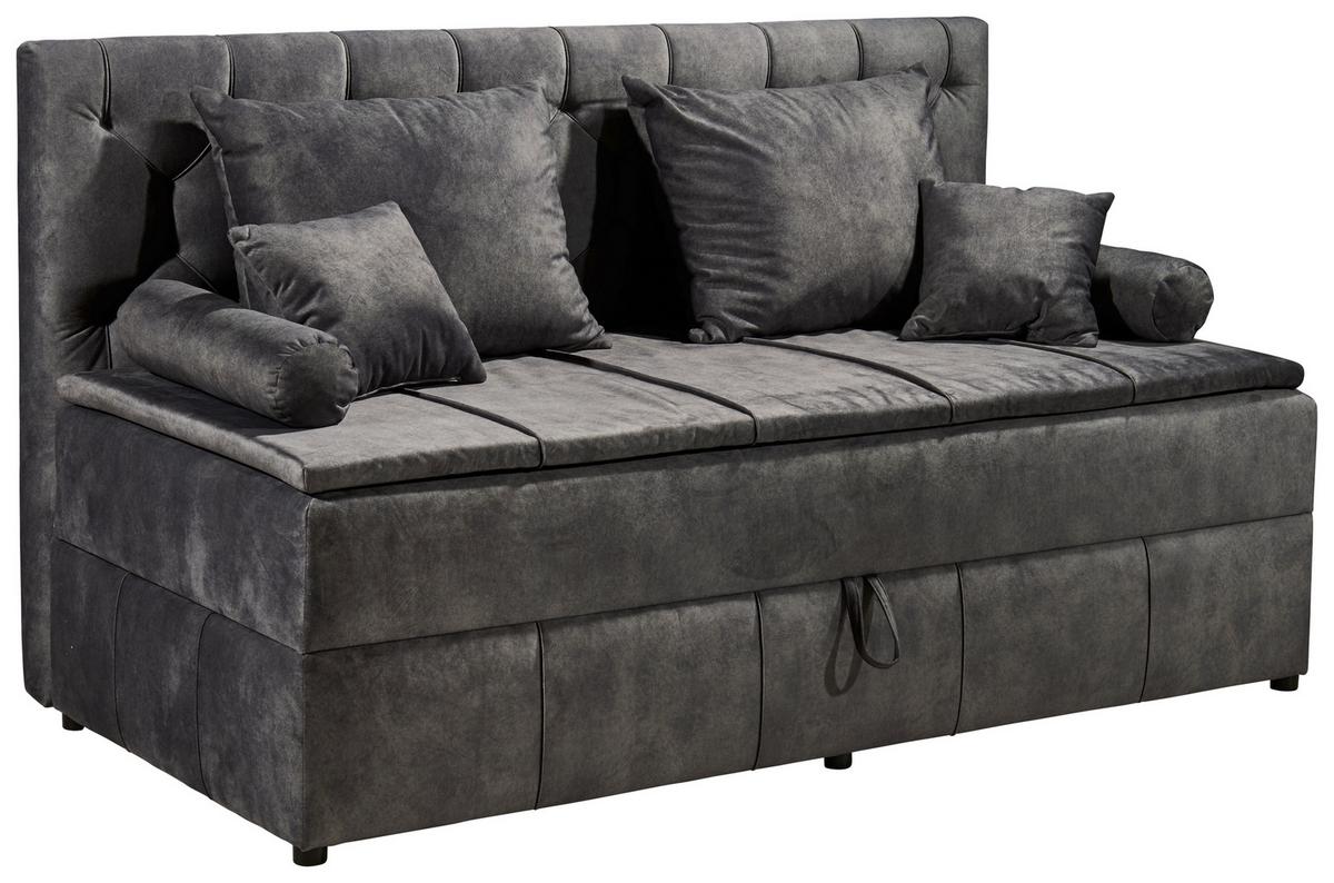 Kissenset Marco 2 6-tlg. Stoffbezug Anthrazit - Anthrazit, MODERN, Textil