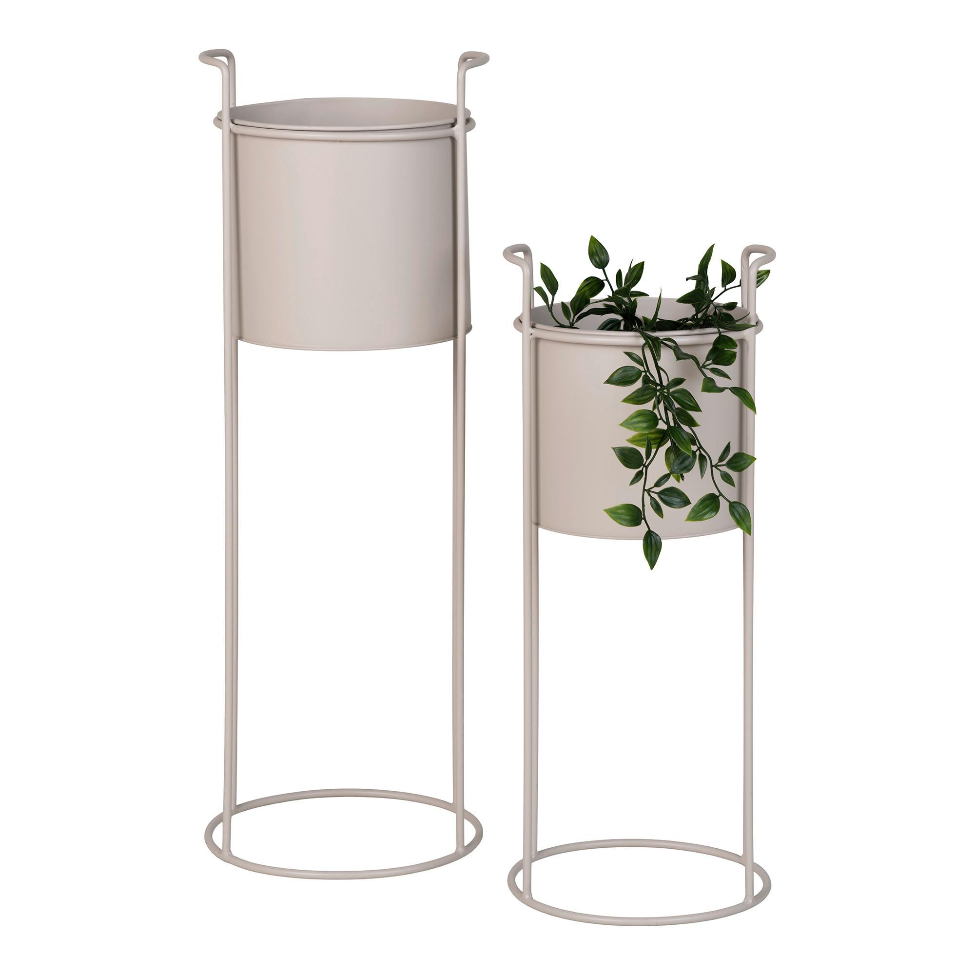 Übertopf-set Rabo Beige  2-Teilig - Beige, Design, Metall
