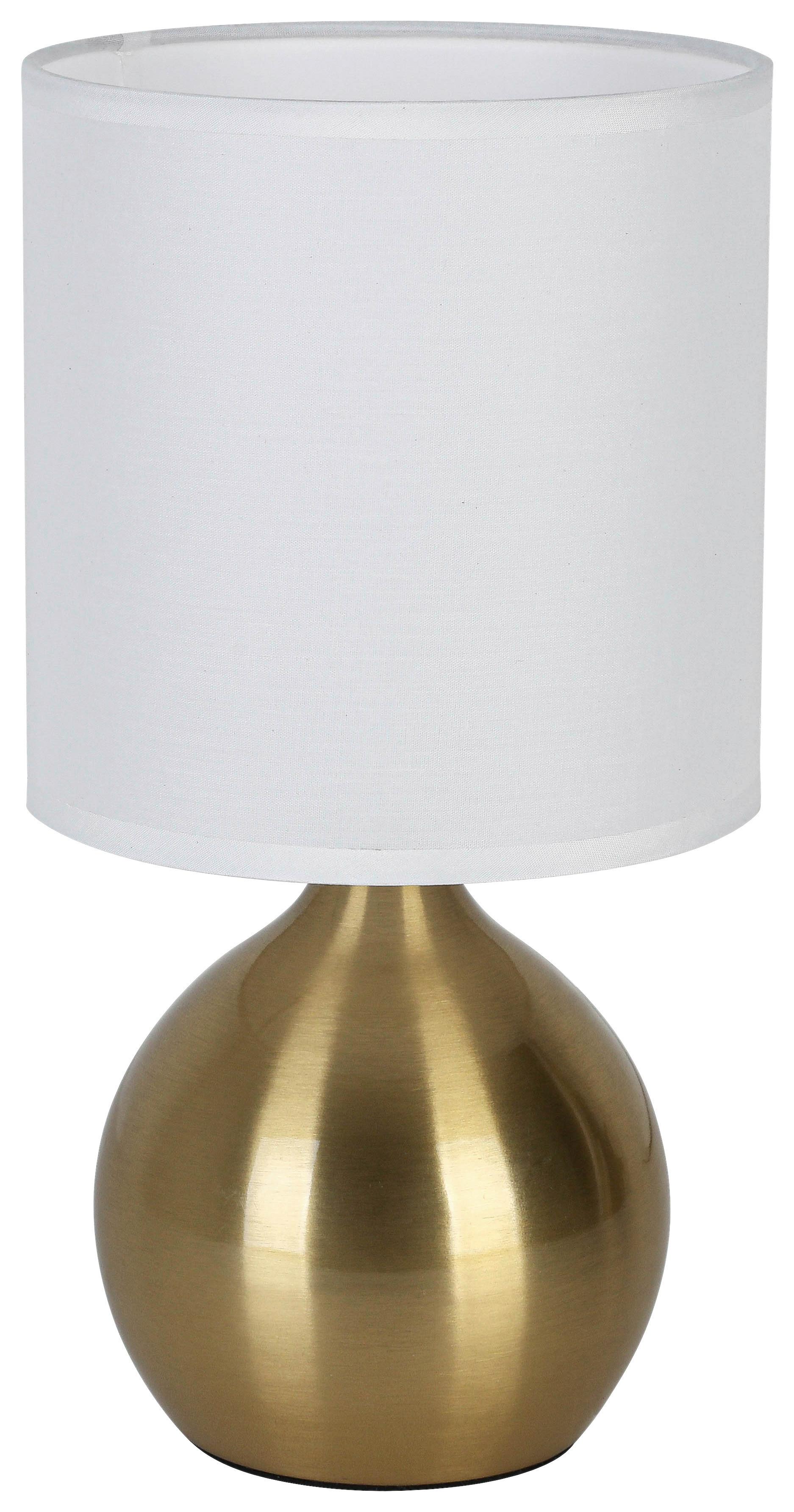 STOLNÍ LAMPA IRTI - bílá/barvy mosazi, Konvenční, kov/textil (15/28,5cm) - Mömax