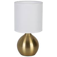 STOLNÍ LAMPA IRTI - bílá/barvy mosazi, Konvenční, kov/textil (15/28,5cm) - Mömax