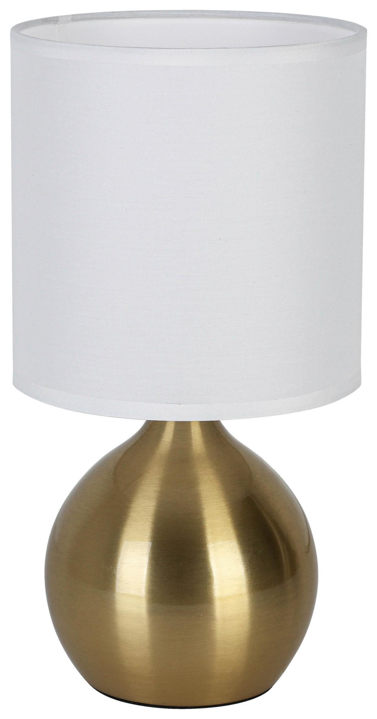 STOLNÍ LAMPA IRTI - bílá/barvy mosazi, Konvenční, kov/textil (15/28,5cm) - Mömax