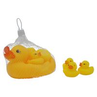 Badeente 4-tlg. Ab 3 Jahren, Badespielzeug - Gelb, KONVENTIONELL, Kunststoff (13/8/9cm)