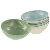Schüsselset Valencia 6--Teilig., Creme, Grün, Blau - Pastellblau/Pastellgrün, Basics, Keramik (17cm) - Creatable