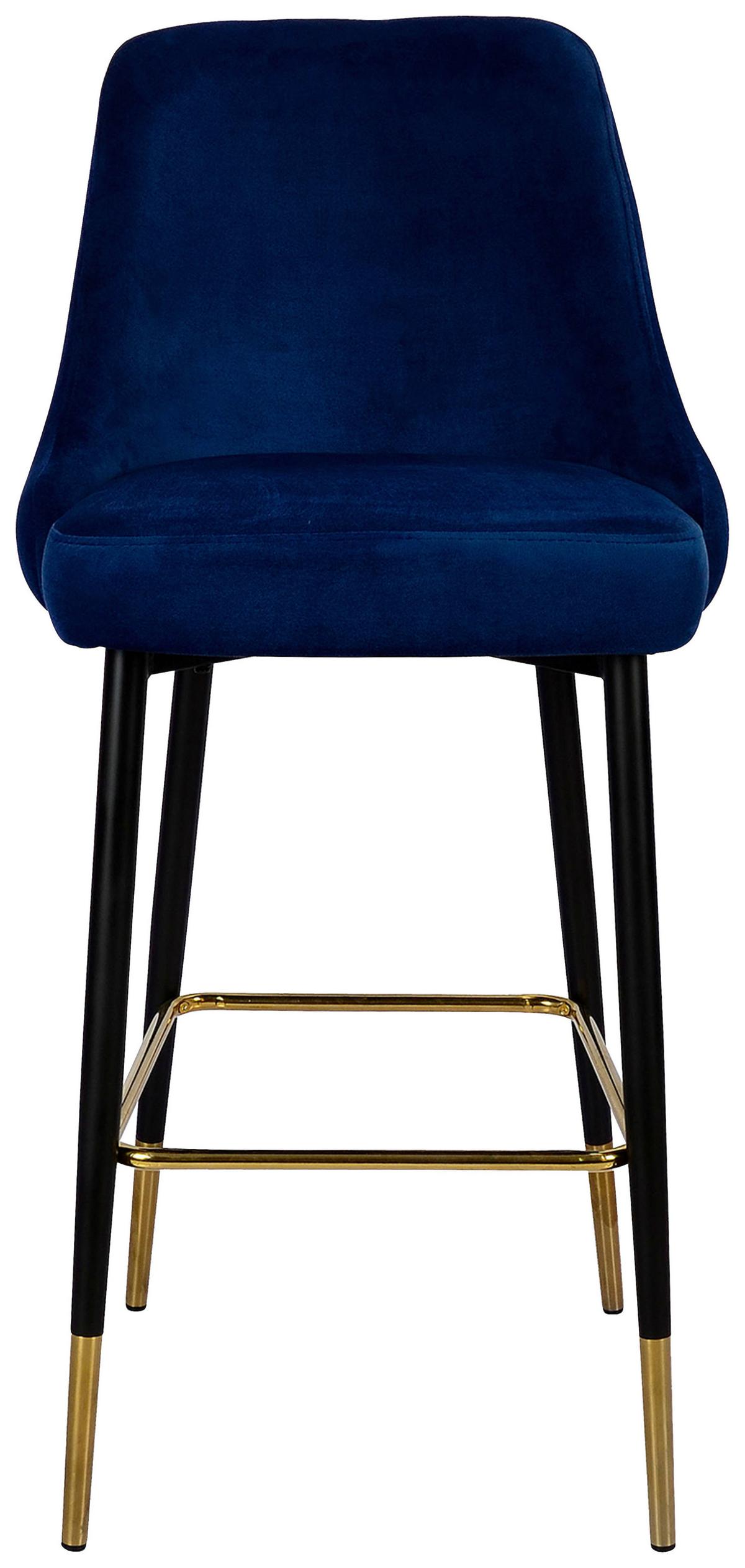 Barová židle MOJO - modrá/černá, Moderní, kov/textil (53/110/57cm) - MID.YOU