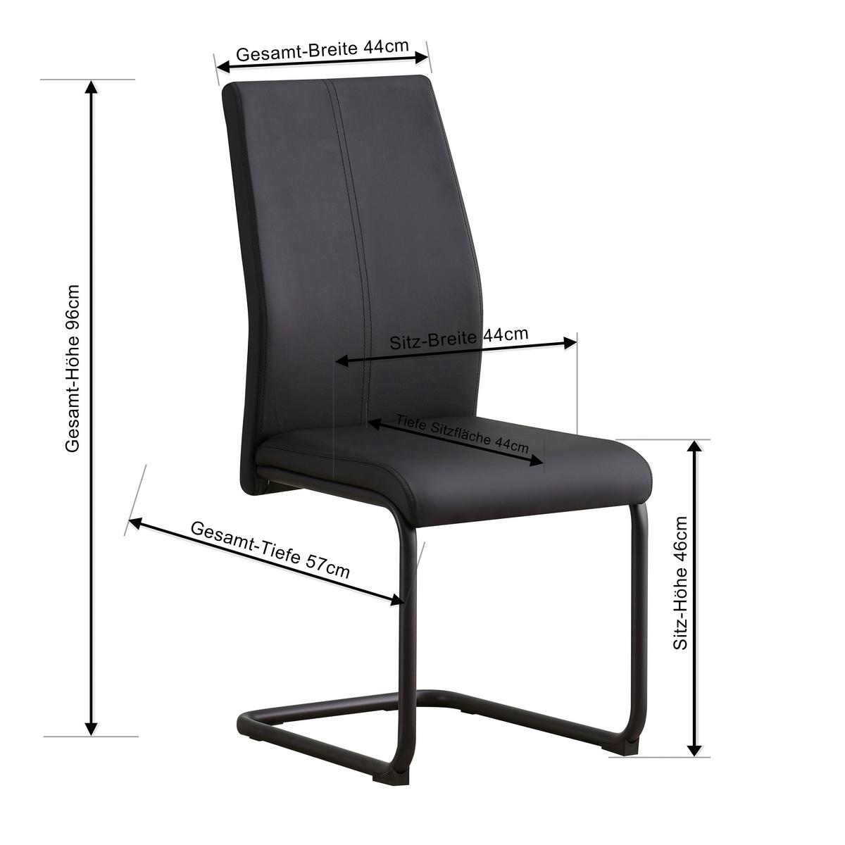 Schwingstuhl Anne Webstoff Creme Gepolstert - Creme/Schwarz, KONVENTIONELL, Textil/Metall (44/96/57cm)