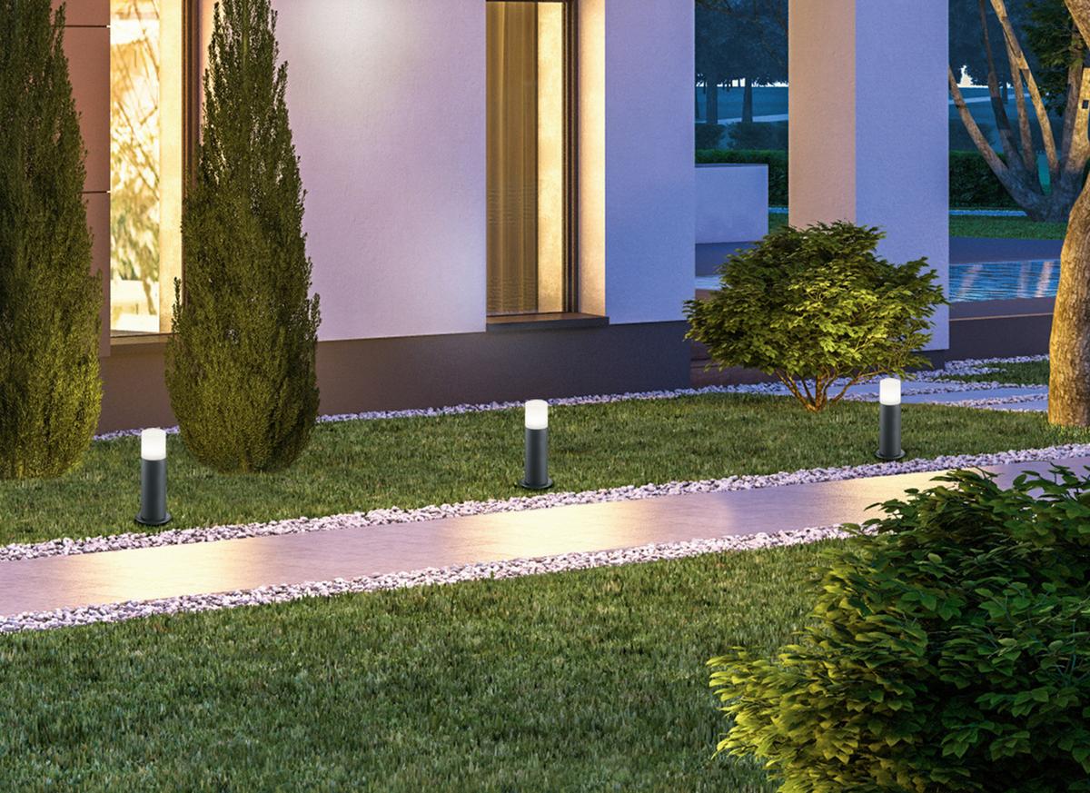Wegeleuchte Hoosic 28w Metall Kunststoff - Anthrazit/Weiß, Design, Kunststoff/Metall (8,5/30cm) - Trio Leuchten