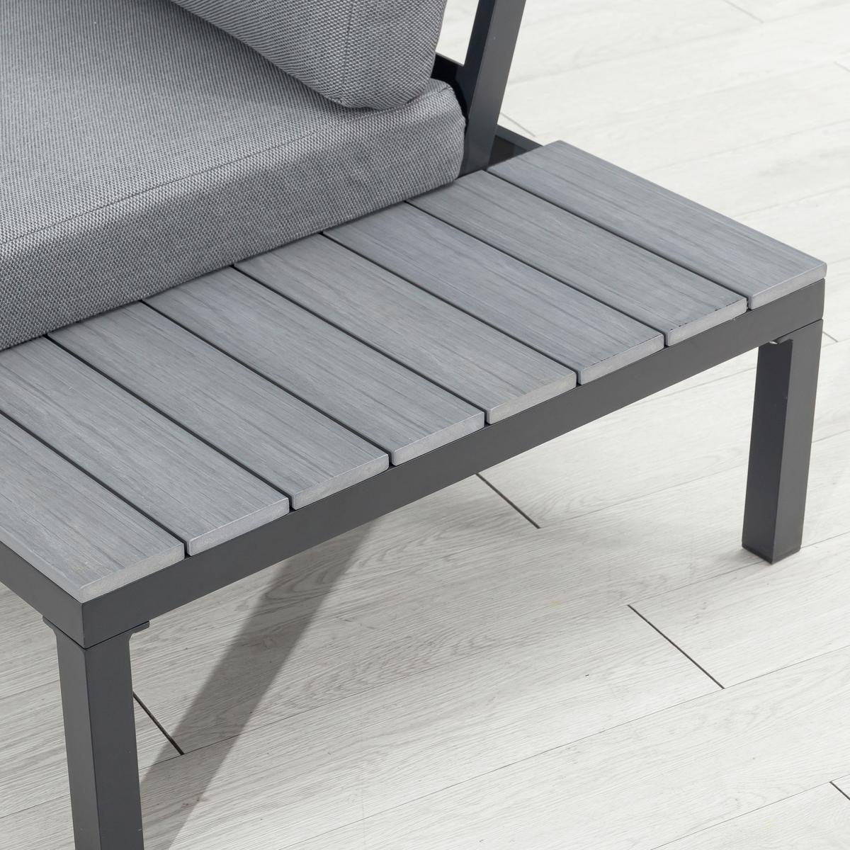 Loungegarnitur Miro - Anthrazit/Grau, MODERN, Textil/Metall (251/251cm) - Gardenson