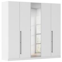 Kleiderschrank Safari mit Spiegel B: 226 cm - Weiß, KONVENTIONELL, Holzwerkstoff (226/210/54cm)