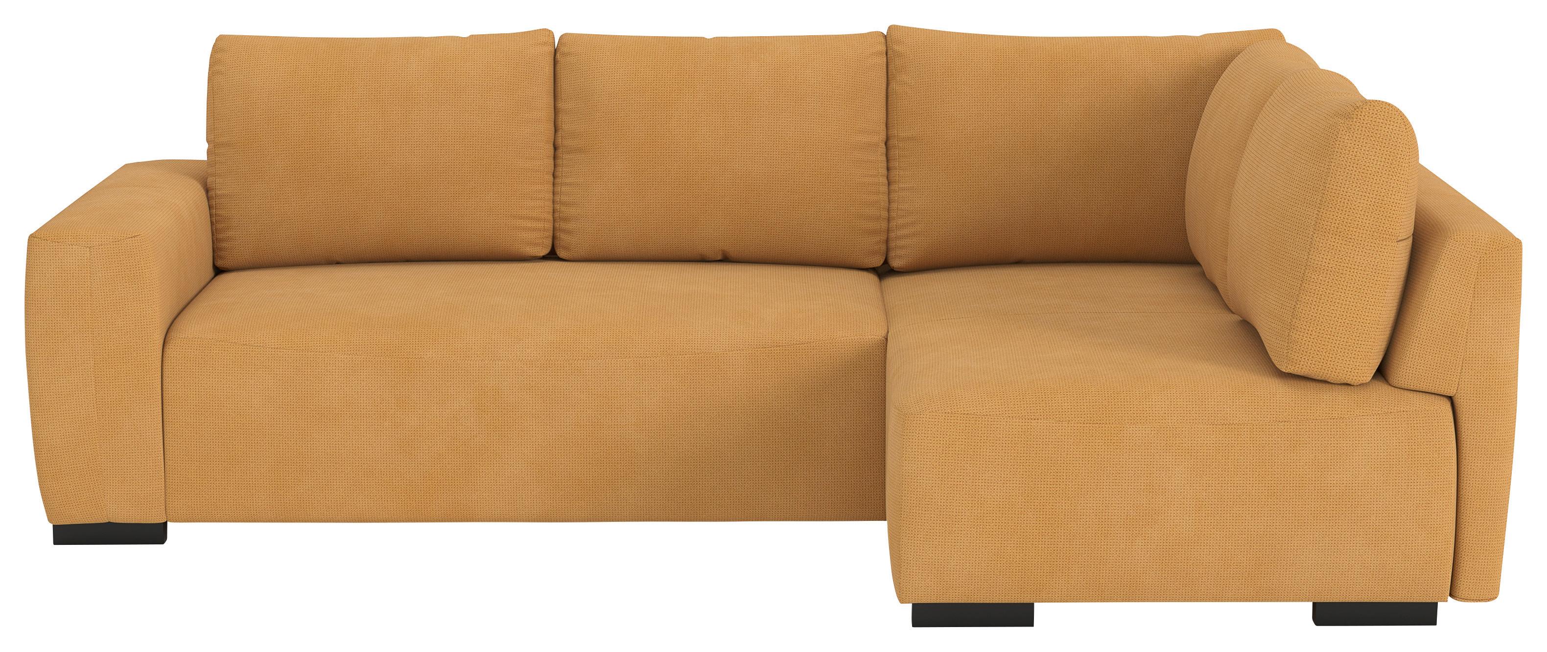 Rohová sedačka GIRO OTM, oboustranná, hořčicově žlutá - černá/hořčicově žlutá, Trend, textil/plast (252/170cm)