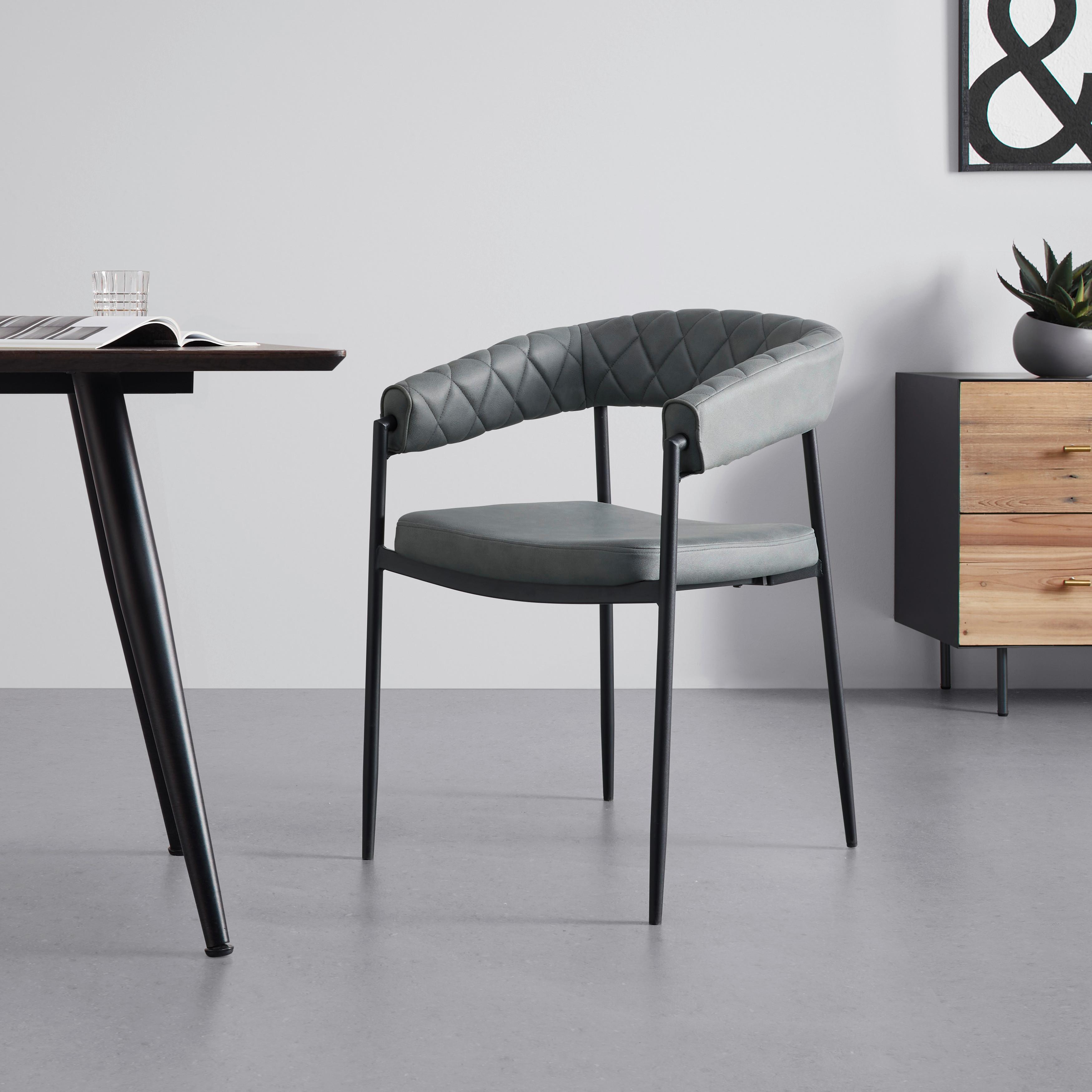 Židle Lani Zelená - černá/zelená, Moderní, kov/dřevo (55/76/57cm) - Bessagi Home