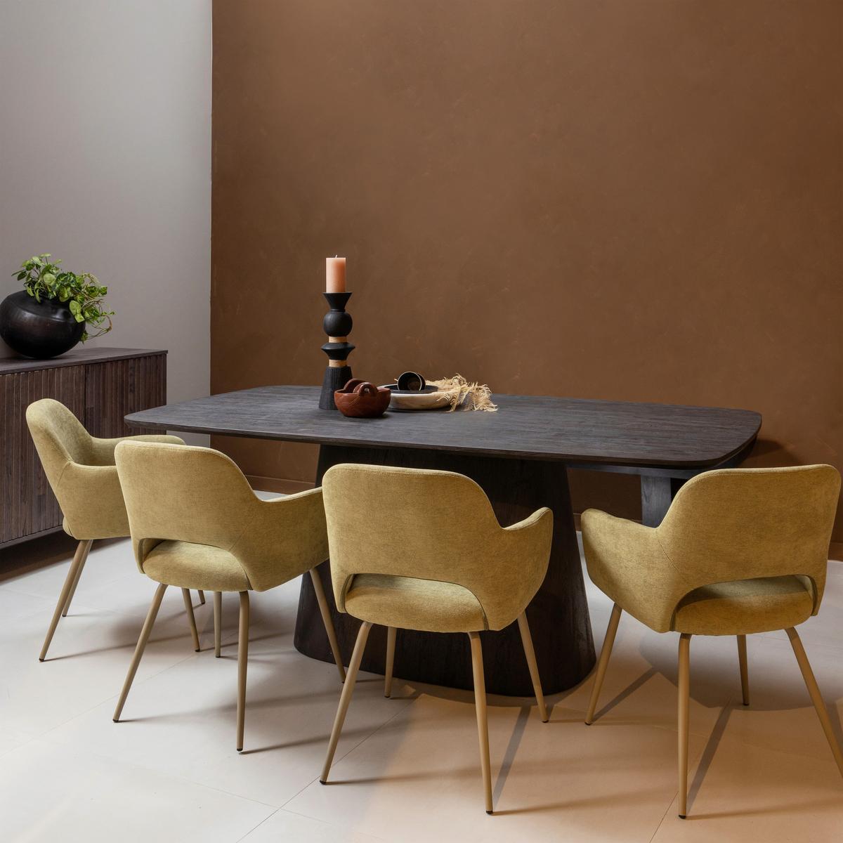 Esstisch Leah Dunkelbraun L: 200 cm - Dunkelbraun, Design, Holzwerkstoff (200/105/76cm) - Livetastic