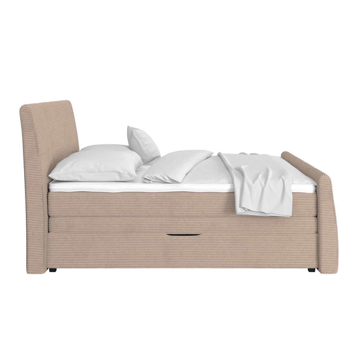 Boxspringbett Libra - Schwarz/Braun, KONVENTIONELL, Textil (160/200cm)