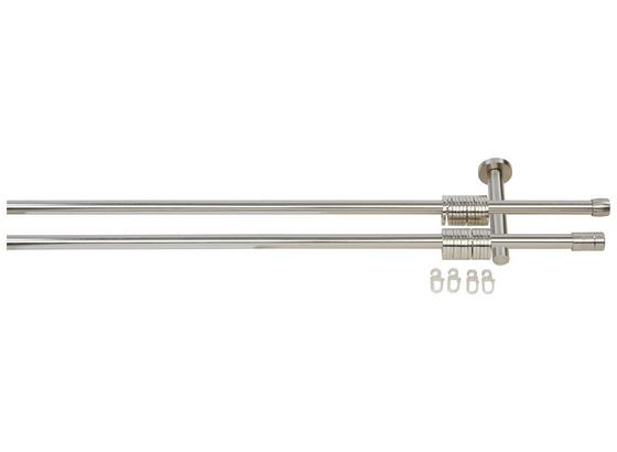 Rundstangengarnitur Mia II, 2-lfg. - Edelstahlfarben, KONVENTIONELL, Metall (160cm) - Ombra Rundstangengarnitur Mia II, 2-lfg. - Edelstahlfarben, KONVENTIONELL, Metall (160cm) - Ombra