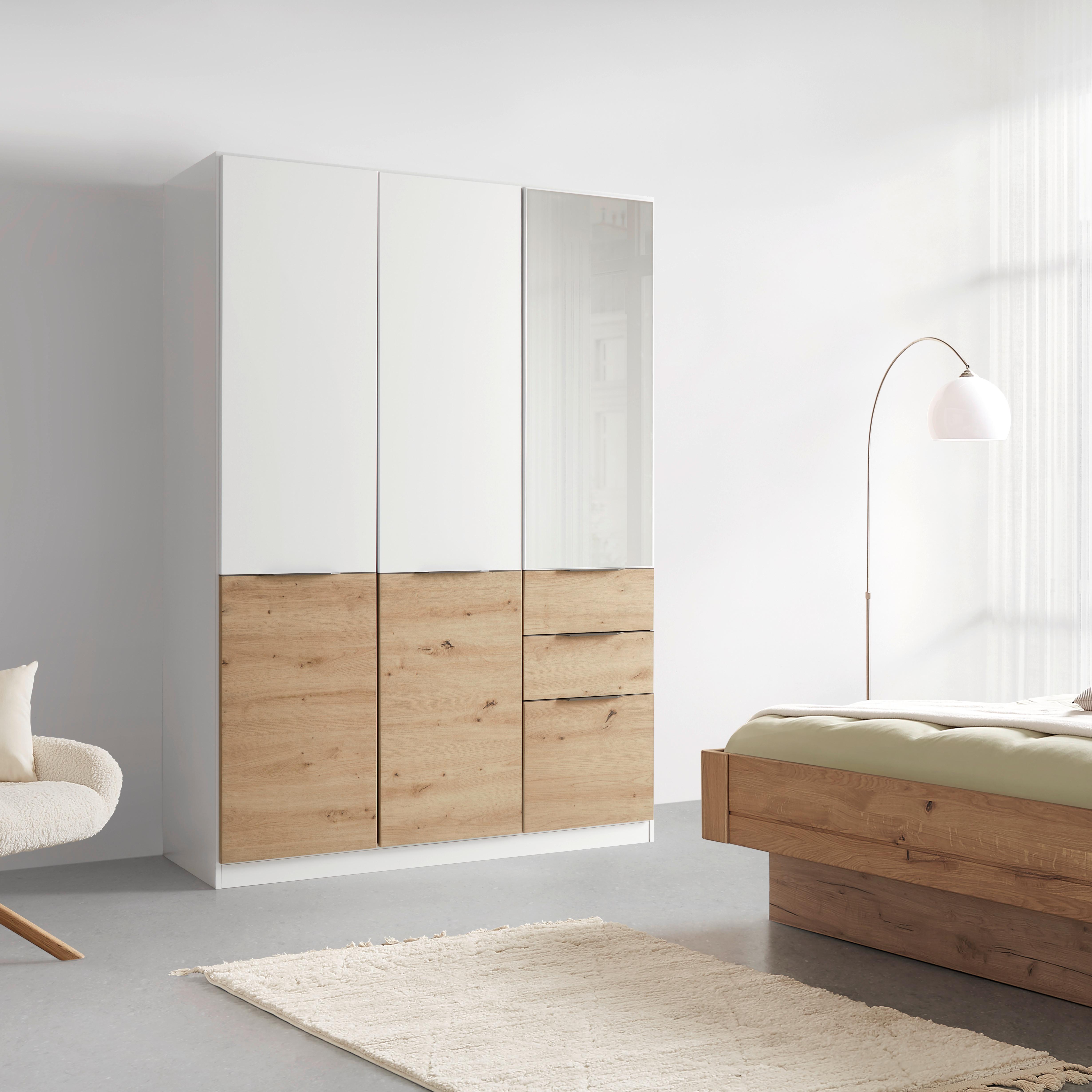 ŠATNÍ SKŘÍŇ S OTOČNÝMI DVEŘMI MAX-EXTRA - bílá/šedá, Konvenční, kompozitní dřevo/plast (136/197/54cm)