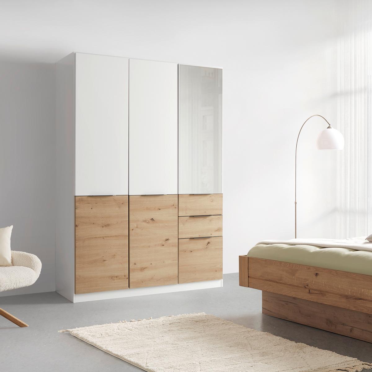 ŠATNÍ SKŘÍŇ S OTOČNÝMI DVEŘMI MAX-EXTRA - bílá/šedá, Konvenční, kompozitní dřevo/plast (136/197/54cm)