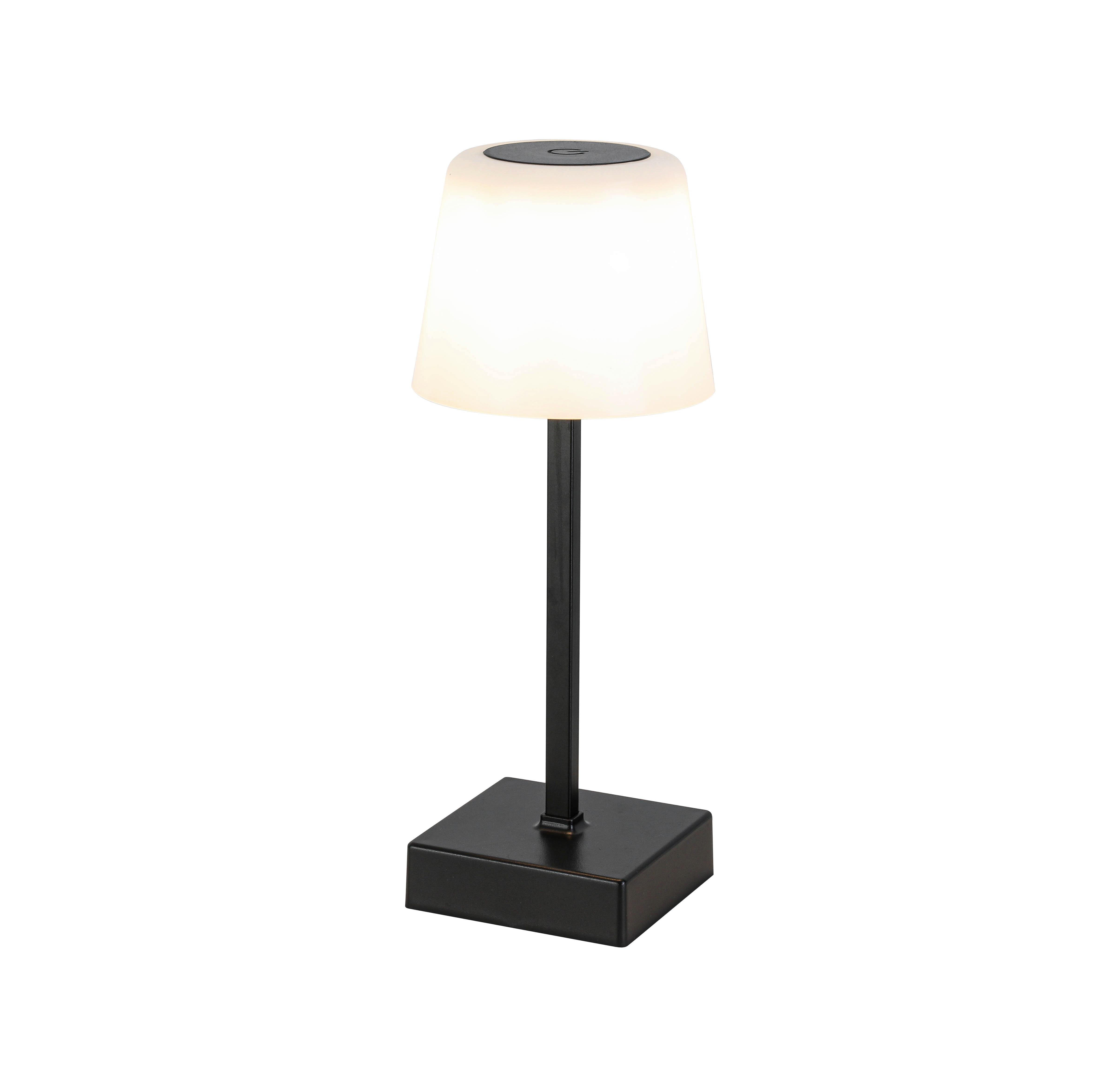 NABÍJATEĽNÁ STOLNÁ LAMPA EMO - čierna/biela, Modern, kov/plast (10,5/25cm) - Mömax