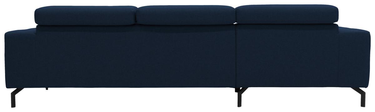 Ecksofa Kopfteil verstellbar Cunelli Dunkelblau Webstoff - Schwarz/Dunkelblau, Design, Textil (175/292cm) - MID.YOU