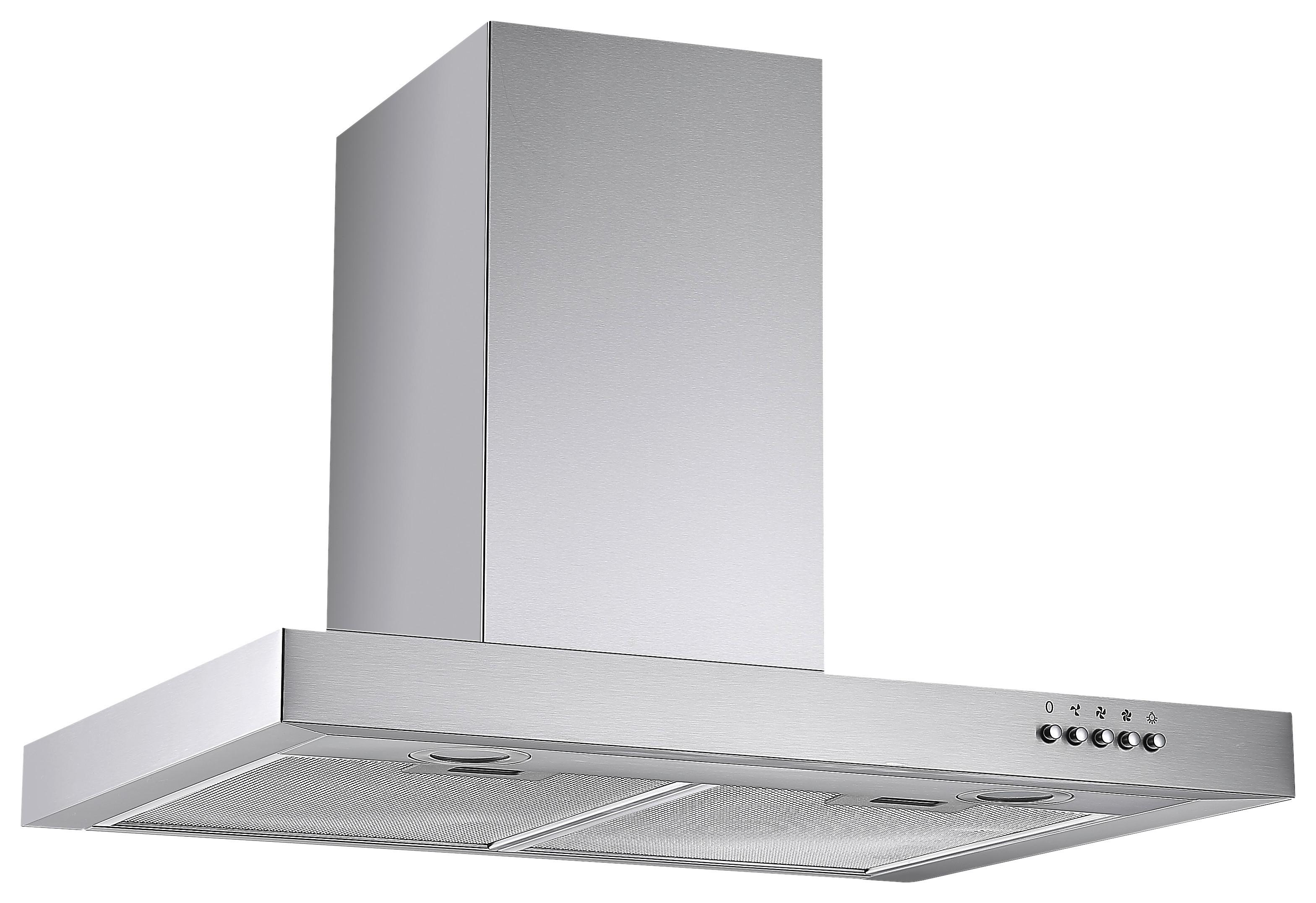 Dunstabzugshaube Enna Edelstahlfarben B: 60 cm, Led - Edelstahlfarben, Trend, Glas/Metall (60/48-86/50cm) - Respekta