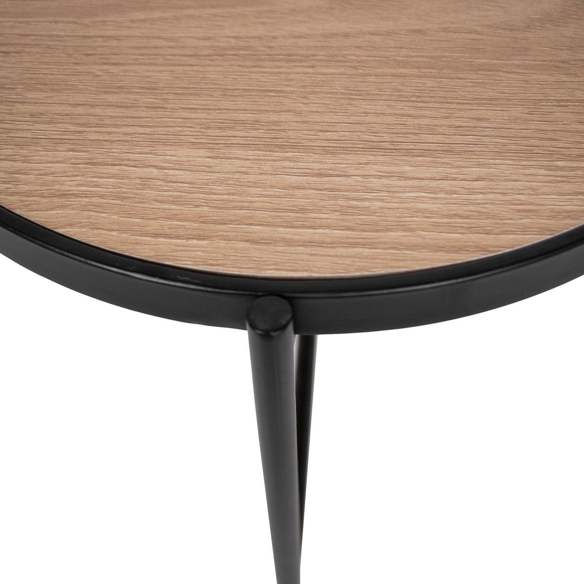 Beistelltischset Meli - Schwarz/Naturfarben, MODERN, Holzwerkstoff/Metall (47,5-34/49-35,5/38,5-30cm)