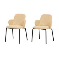 Gartenstuhl-Set 2x Paddy Stapelstuhl mit Bezug - Beige, LIFESTYLE, Holz/Metall (54.5/81/58cm)
