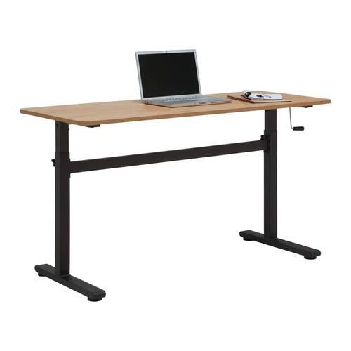 Písaci stôl CARMELO I - čierna/farba duba, Modern, kov/kompozitné drevo (140/70-117/60cm) - Mömax