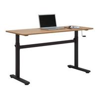 Psací stůl CARMELO I - černá/barvy dubu, Moderní, kov/kompozitní dřevo (140/70-117/60cm) - Mömax