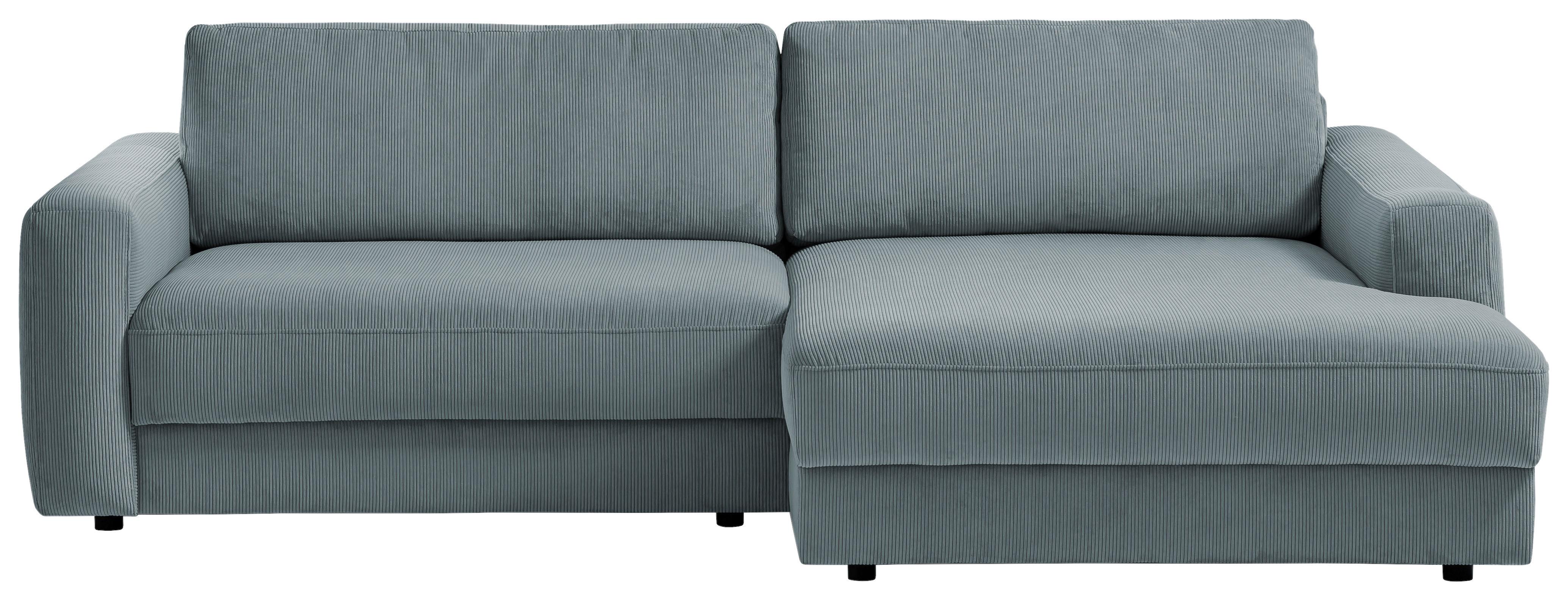 Ecksofa Bourbon - Blaugrau/Schwarz, MODERN, Textil (250/176cm) - Trendmanufaktur