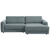 Ecksofa Bourbon - Blaugrau/Schwarz, MODERN, Textil (250/176cm) - Trendmanufaktur