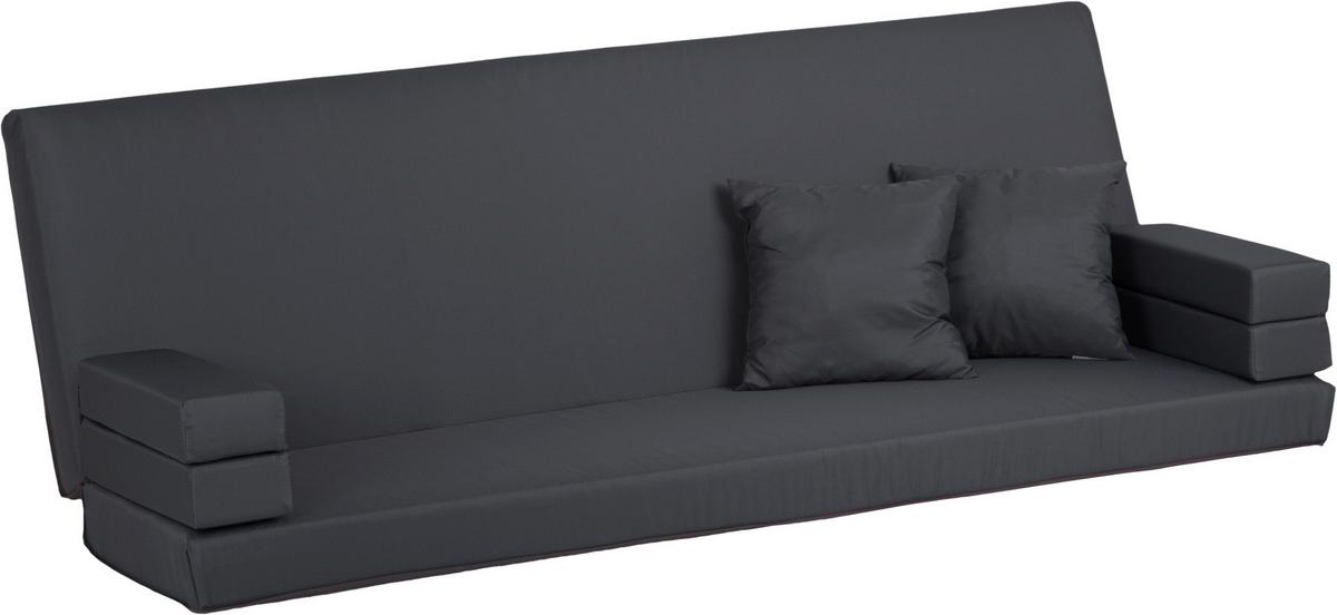 Kissen Für Hollywoodschaukel Star 183x57x10 Anthrazit - Anthrazit, Basics, Textil (183/57/10cm) - Gardenson