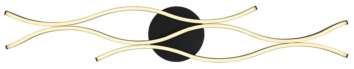 LED-Deckenleuchte Geronimo Schwarz Weiß L: 108 cm - Schwarz/Weiß, Design, Kunststoff/Metall (108/18/6cm) - Globo