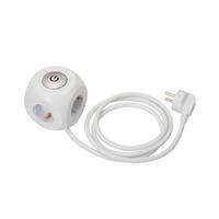 Multistecker Nua - Weiß, KONVENTIONELL, Kunststoff/Metall (7,9/7,9/8cm) - Ondega