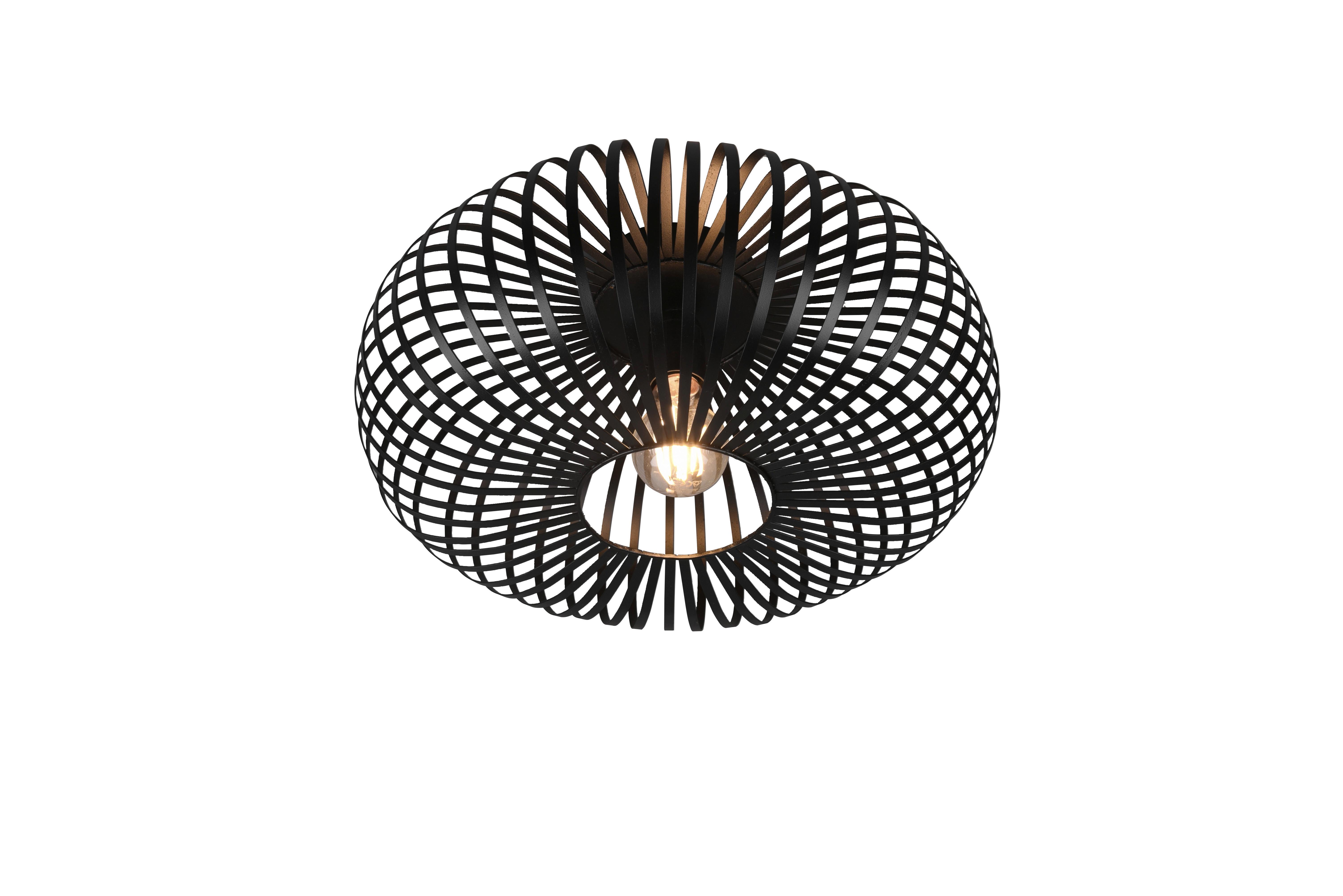 Deckenleuchte Ø 40 cm 1-Flammig mit Metallschirm - Schwarz, Design, Metall (40/17cm) - Trio Leuchten