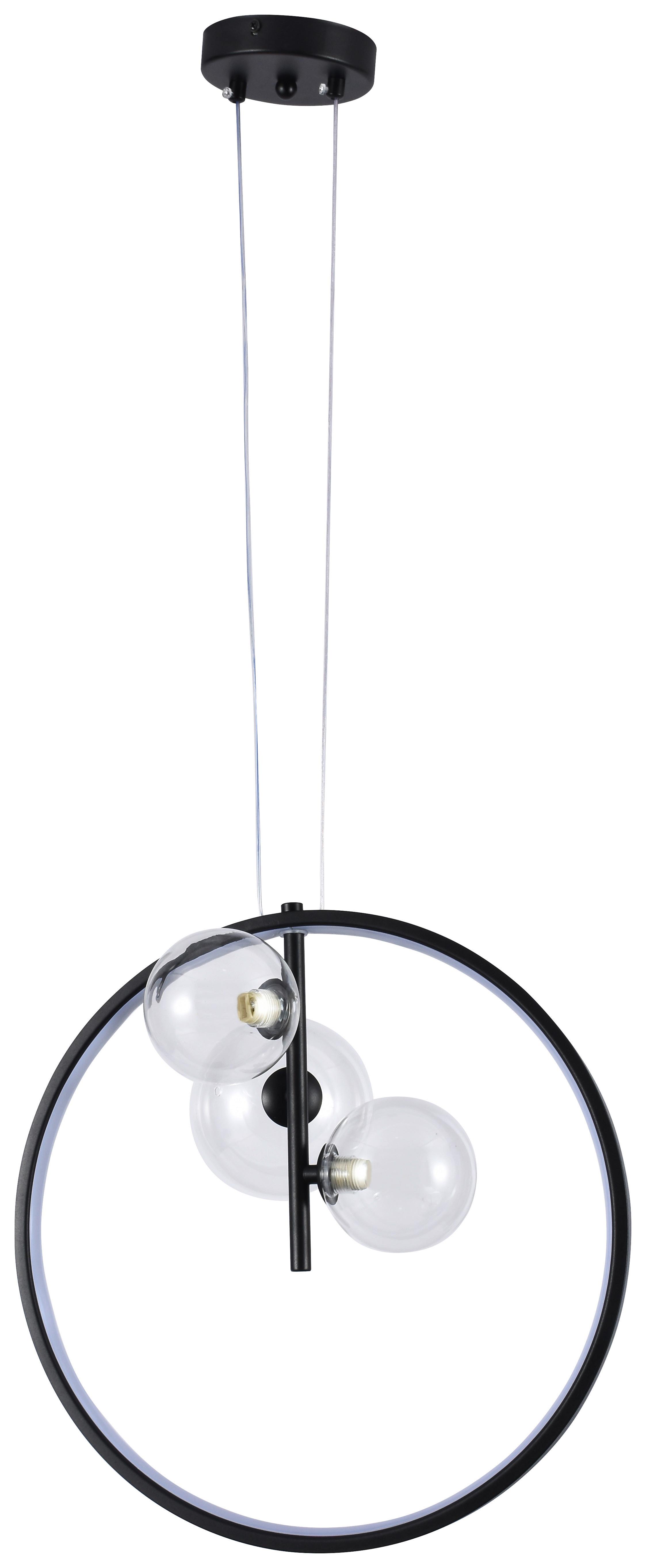 ZÁVESNÉ LED SVIETIDLO RIBN - priehľadné/čierna, Modern, kov/sklo (40/163cm) - Modern Living