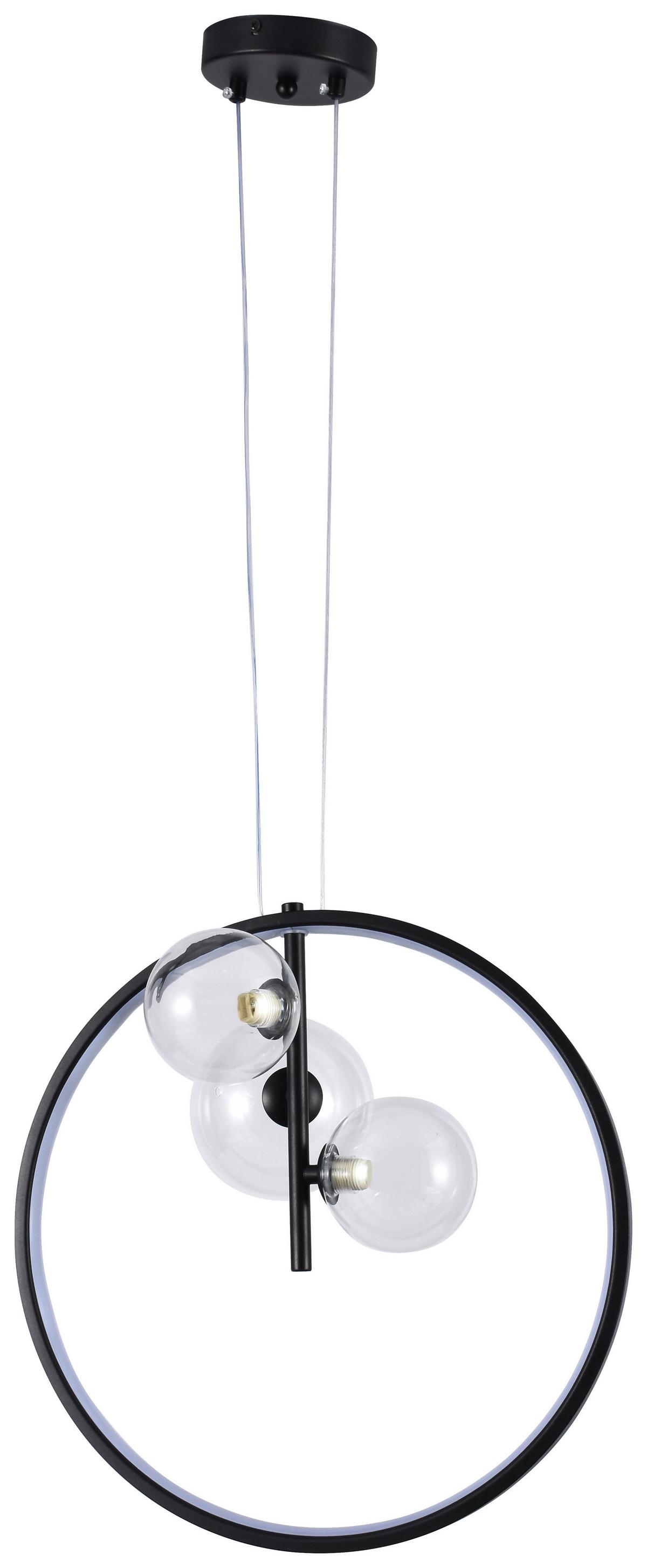 ZÁVĚSNÉ LED SVÍTIDLO RIBN - černá/průhledné, Moderní, kov/sklo (40/163cm) - Modern Living